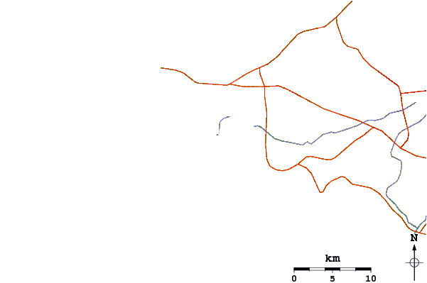 Roads and rivers around Punta Carnero