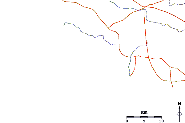 Roads and rivers around Punta Colorada