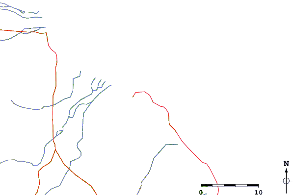Roads and rivers around Punta Colorado