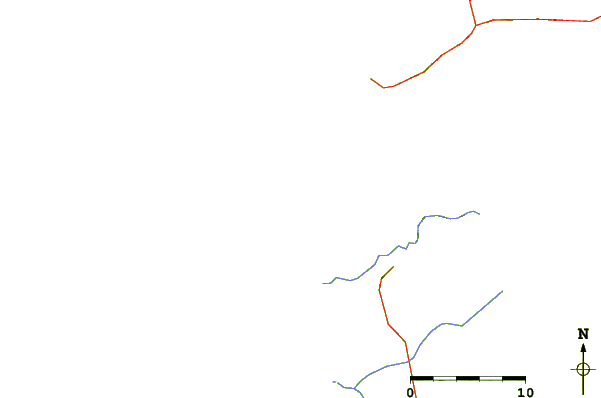 Roads and rivers around Playa Tortugas