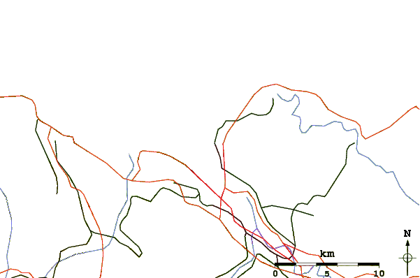 Roads and rivers around Punta Galea