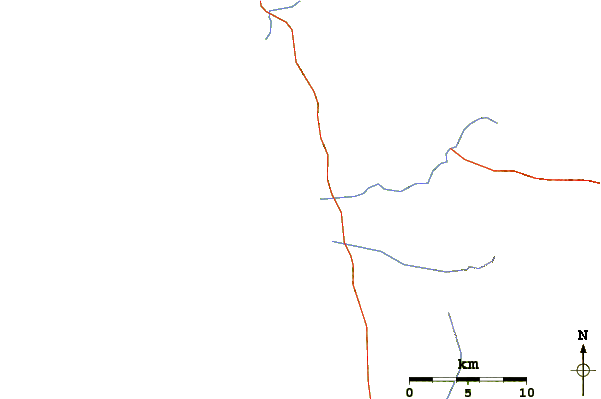 Roads and rivers around Punta Gasparino