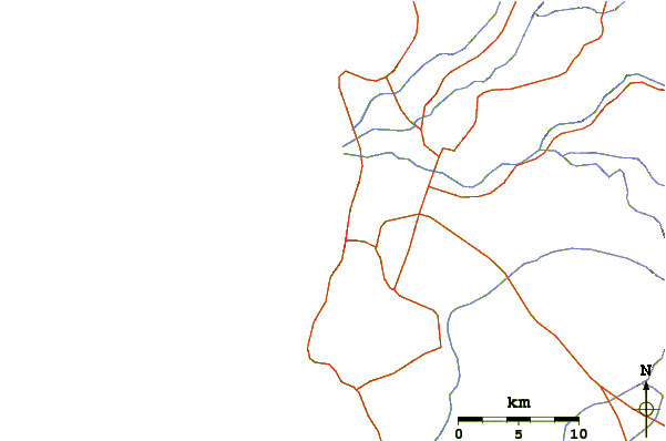 Roads and rivers around Punta Lobo