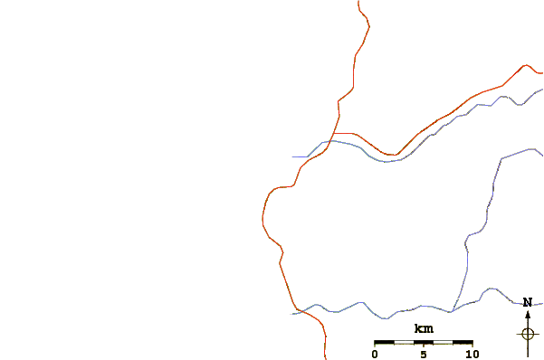 Roads and rivers around Punta Mala