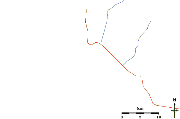 Roads and rivers around Punta Maria