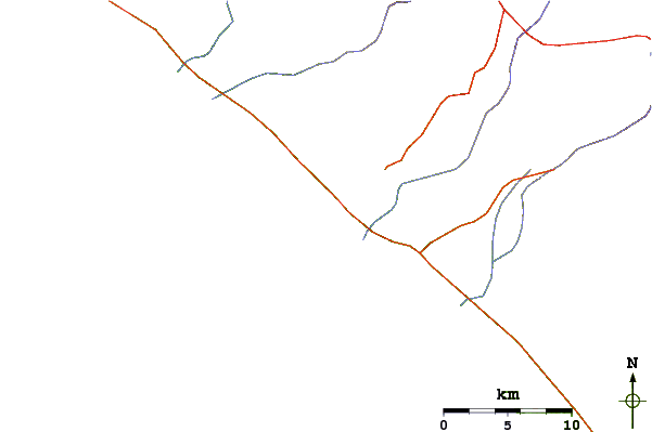 Roads and rivers around Punta Marquez