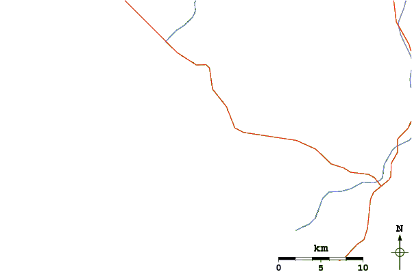 Roads and rivers around Punta Negra