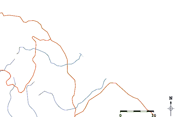Roads and rivers around Punta Paraiso