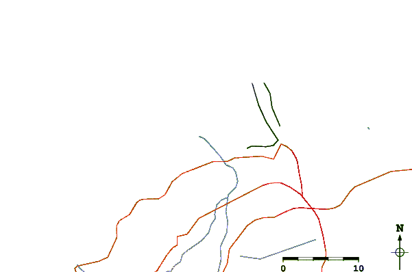 Roads and rivers around Punta Roca