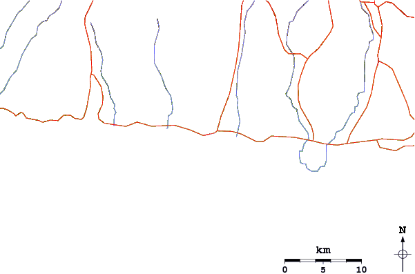 Roads and rivers around Punta Roca