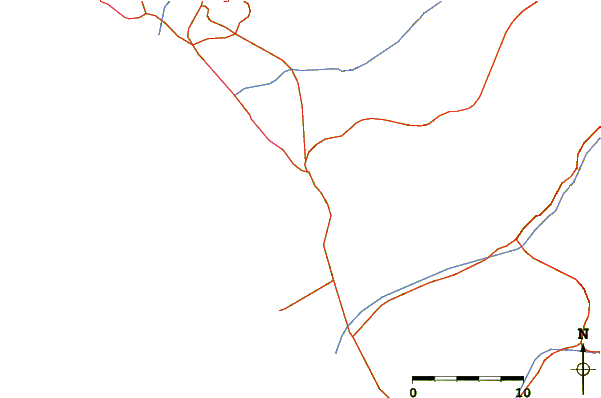 Roads and rivers around Punta Rocas