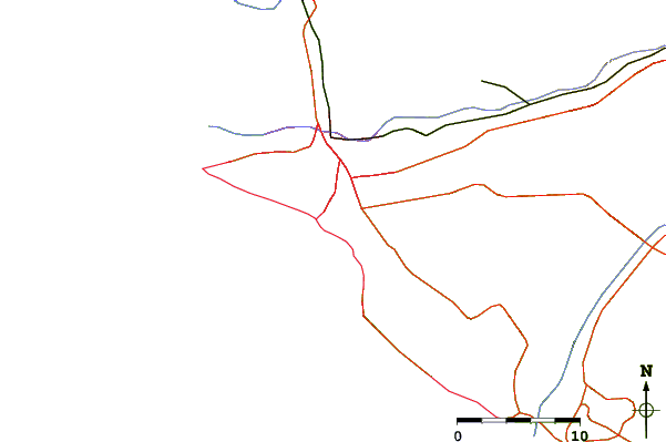 Roads and rivers around Punta Roquitas
