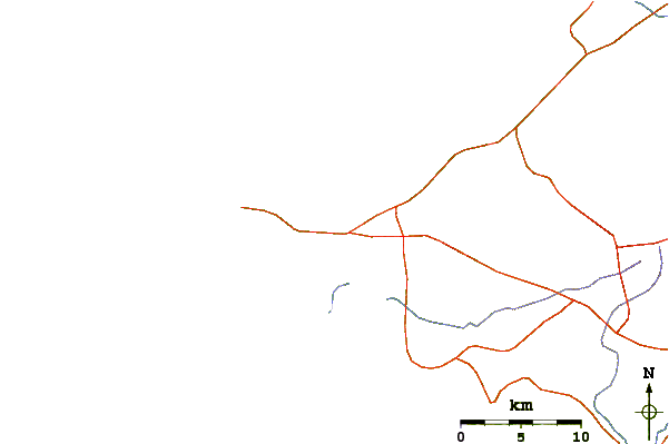 Roads and rivers around Punta San Lorenzo