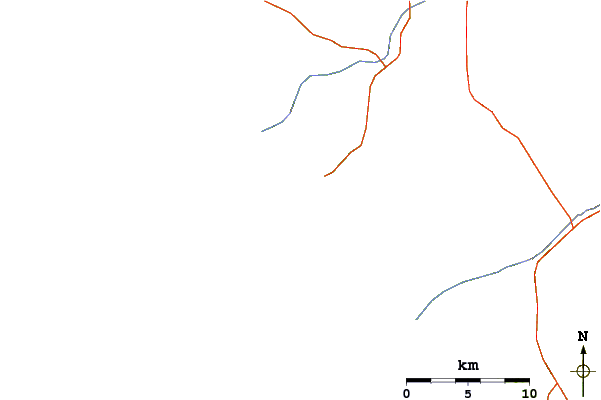 Roads and rivers around Punta Santa Rosalillita (The Wall)