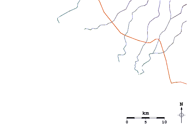 Roads and rivers around Punta Santo Domingo