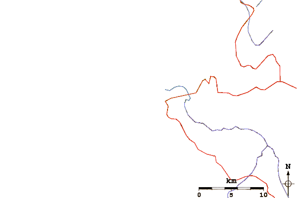 Roads and rivers around Punta Topocalma