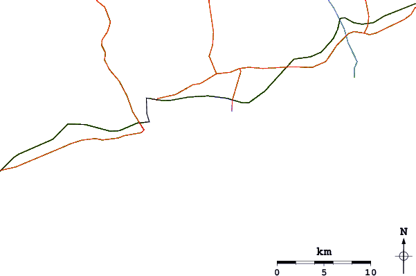 Roads and rivers around Punta del Moral