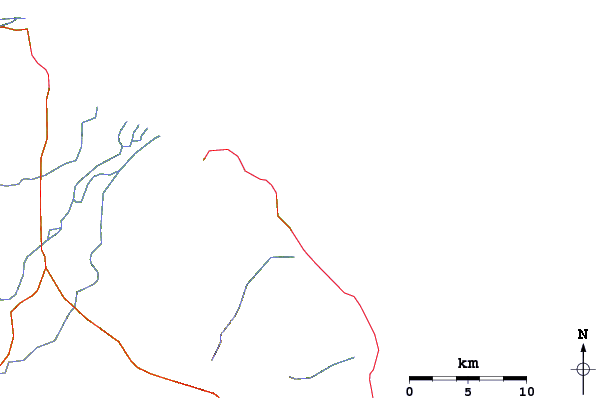 Roads and rivers around Punta Arenas