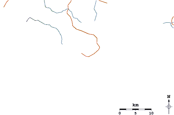 Roads and rivers around Punta Brava