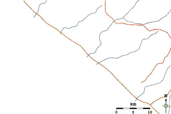 Roads and rivers around Punta Conejo