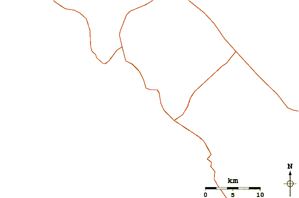 Roads and rivers around Punta Quilla