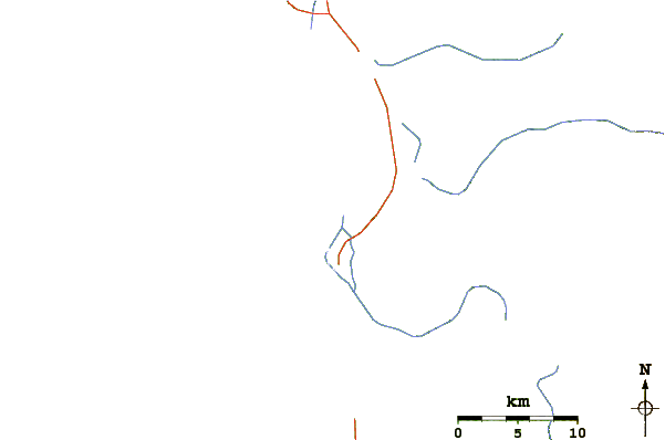 Roads and rivers around Punta Suspiro