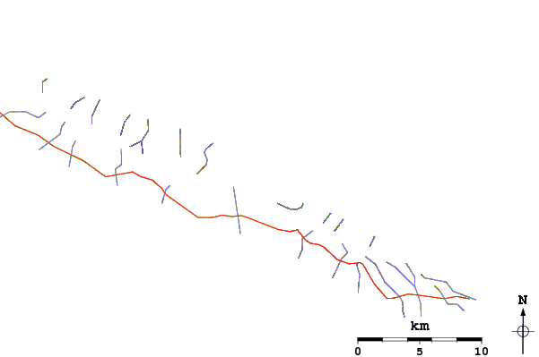 Roads and rivers around Punta da Caldeira