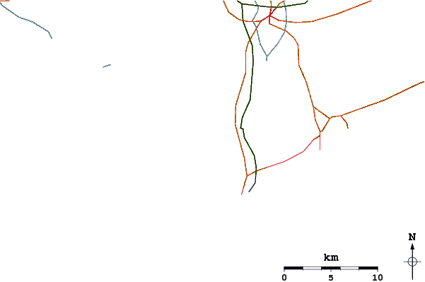 Roads and rivers around Punta del Chileno