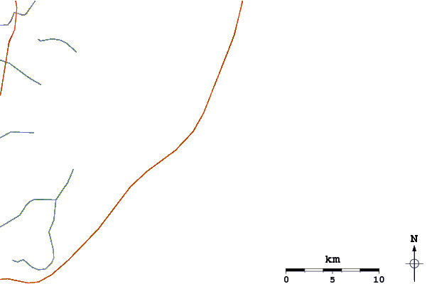 Roads and rivers around Punta de la Viuda