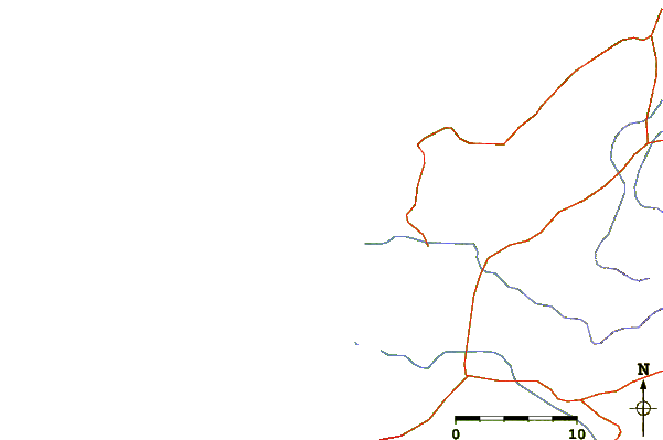 Roads and rivers around Punta Canoas