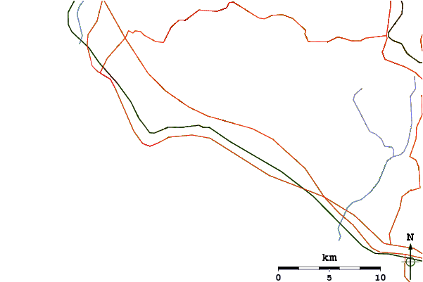Roads and rivers around Pure Vida ( Toscanella)