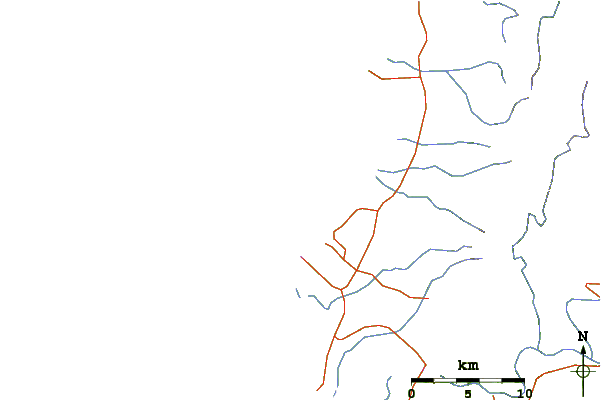 Roads and rivers around Puro Pinget