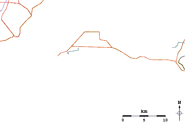 Roads and rivers around Pyramid Rock