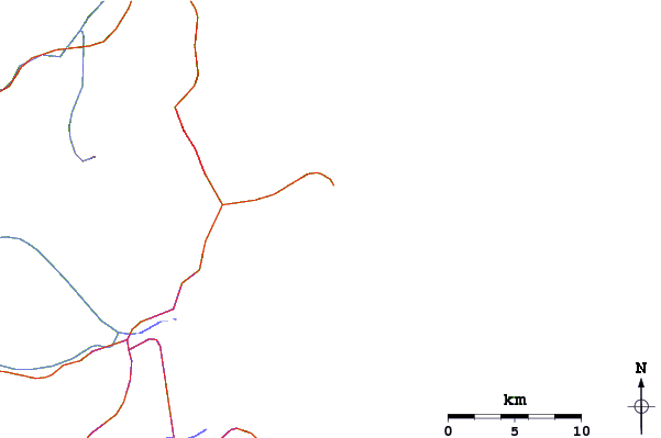 Roads and rivers around Quatro Ilhas