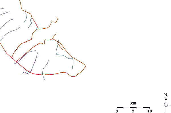 Roads and rivers around Rabbit/Manana Island