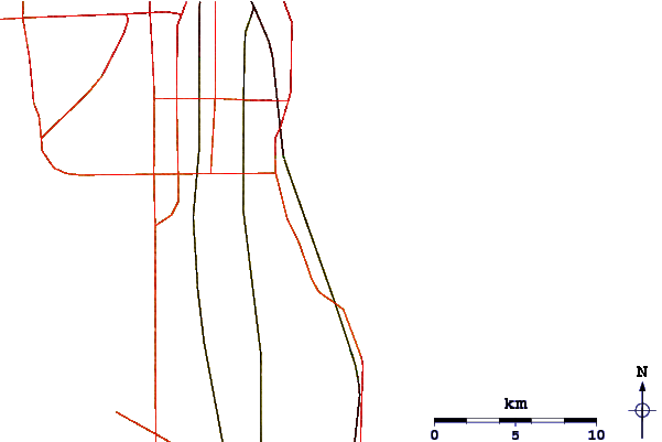Roads and rivers around Racine