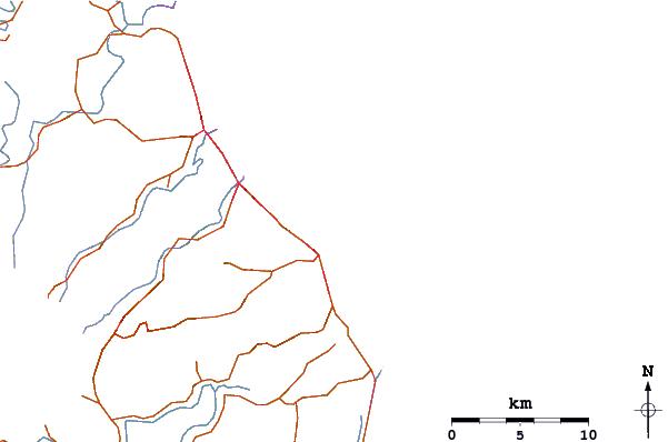 Roads and rivers around Rainbow Bay