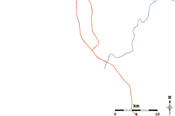 Roads and rivers around Rainbow Rocks