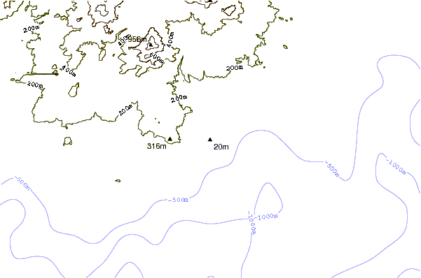 Shoreline around Rancho San Carlos