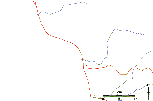 Roads and rivers around Rancho Santini