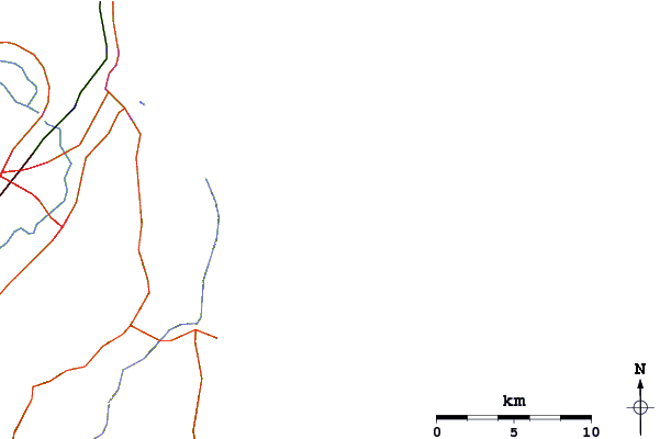 Roads and rivers around Raneika Beach