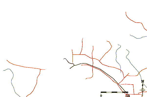 Roads and rivers around Rapid Creek - Bar