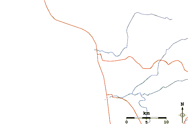 Roads and rivers around Rauls