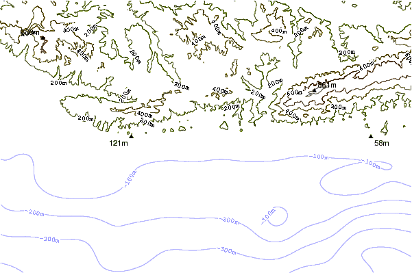 Shoreline around Razorblades