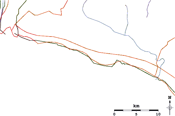 Roads and rivers around Recco
