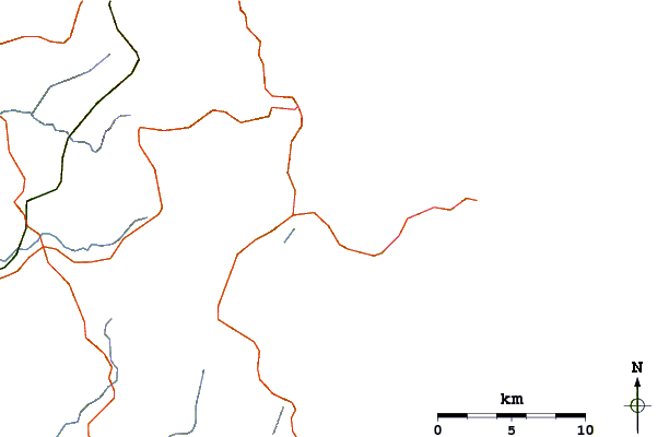 Roads and rivers around Red Beach