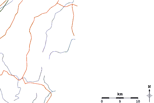 Roads and rivers around Red Island