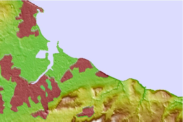 Surf breaks located close to Redcar Scars