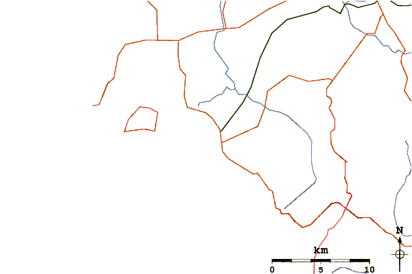 Roads and rivers around Reef la Maddalenetta