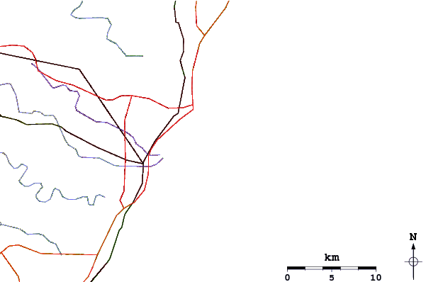 Roads and rivers around Reunion